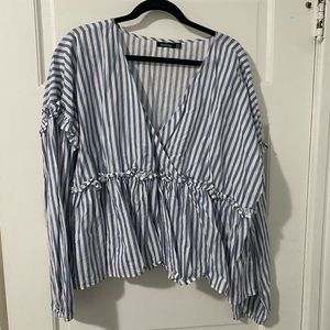 Blue and white striped Boohoo shirt!